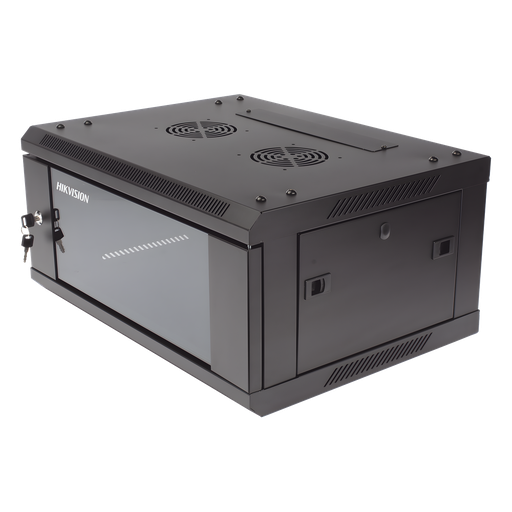 [DS-XS6404-S/B] Gabinete para Montaje en Pared - Piso / Puerta de Cristal Templado / Cuerpo Fijo / 4 Unidades de Rack / 19" / Fabricado en Acero