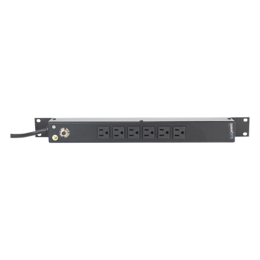 [HTCM1U6C] Multicontacto Horizontal (PDU) de 6 Contactos (NEMA 5-15R) Rack 19" 1UR. Voltaje Entrada/Salida: 120Vca/15A